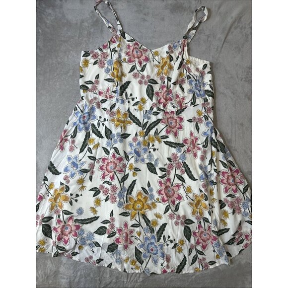 Old Navy cami dress 3X floral sleeveless a-line white multicolor spring summer - Picture 3 of 9